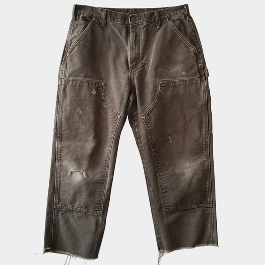 Carhartt カーハート ダブルニーワークパンツ B136 DKB カットオフ ダークブラウン(34×30)/C0931P-SO