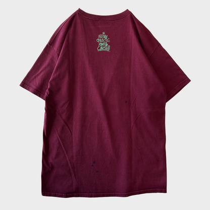 00's Stussy ステューシー Interglactic Roots Crew 宇宙飛行士Tシャツ バーガンディ (L)/B2089T-SO