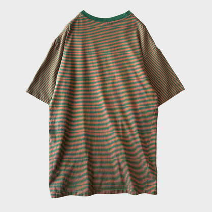 90's Ralph Lauren ラルフローレン ボーダーTシャツ 緑オレンジ (M) B2814T-SO
