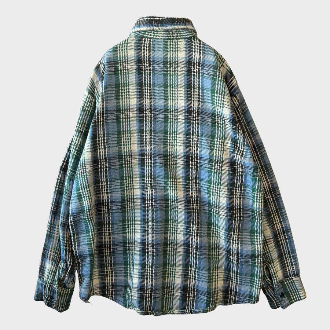 80's~ ブランド不明 ヘビーネルシャツ チェックシャツ (L相当)/A8814SH-SO