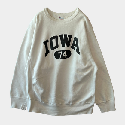 80's Champion Reverse Weave リバースウィーブ IOWA 白(XL)/A5447R-SO