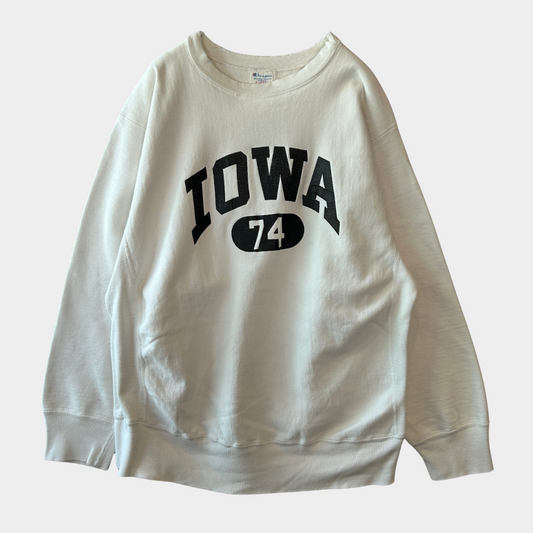 80's Champion Reverse Weave リバースウィーブ IOWA 白(XL)/A5447R-SO