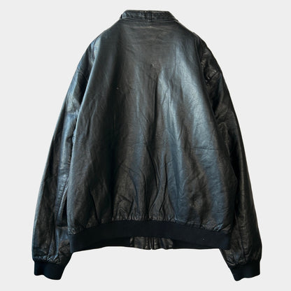 90's~ MEMBERS ONLY fake leather jacket ファイクレザー ジャケット ブラック (2XL)/B0584J-SO