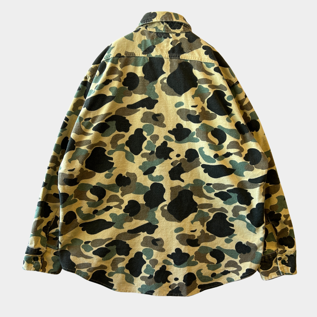 80's Melton DEERSKIN シャモアシャツ ハンティング カモ シャツ ベージュ (不明)/A8502S-SO