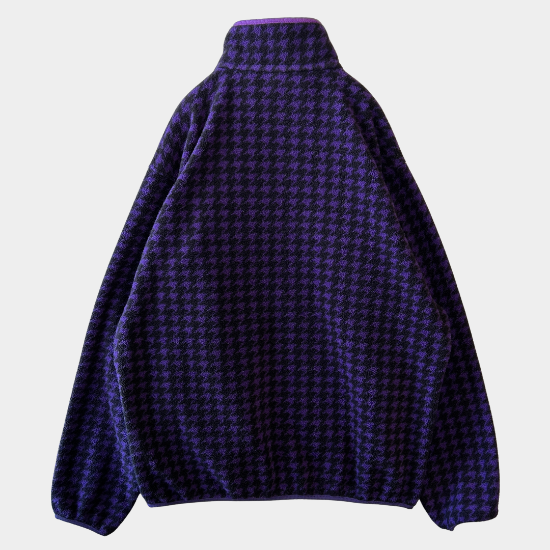 90's Patagonia スナップT フリースプルオーバー 千鳥格子 総柄 USA製(L)/C0094F-SO