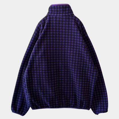 90's Patagonia スナップT フリースプルオーバー 千鳥格子 総柄 USA製(L)/C0094F-SO