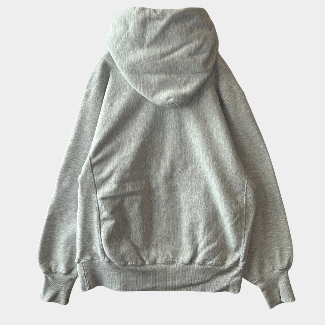 90's. Champion Reverse Weave 3段プリント スウェットフーディー グレー (L)/C0771R-SO