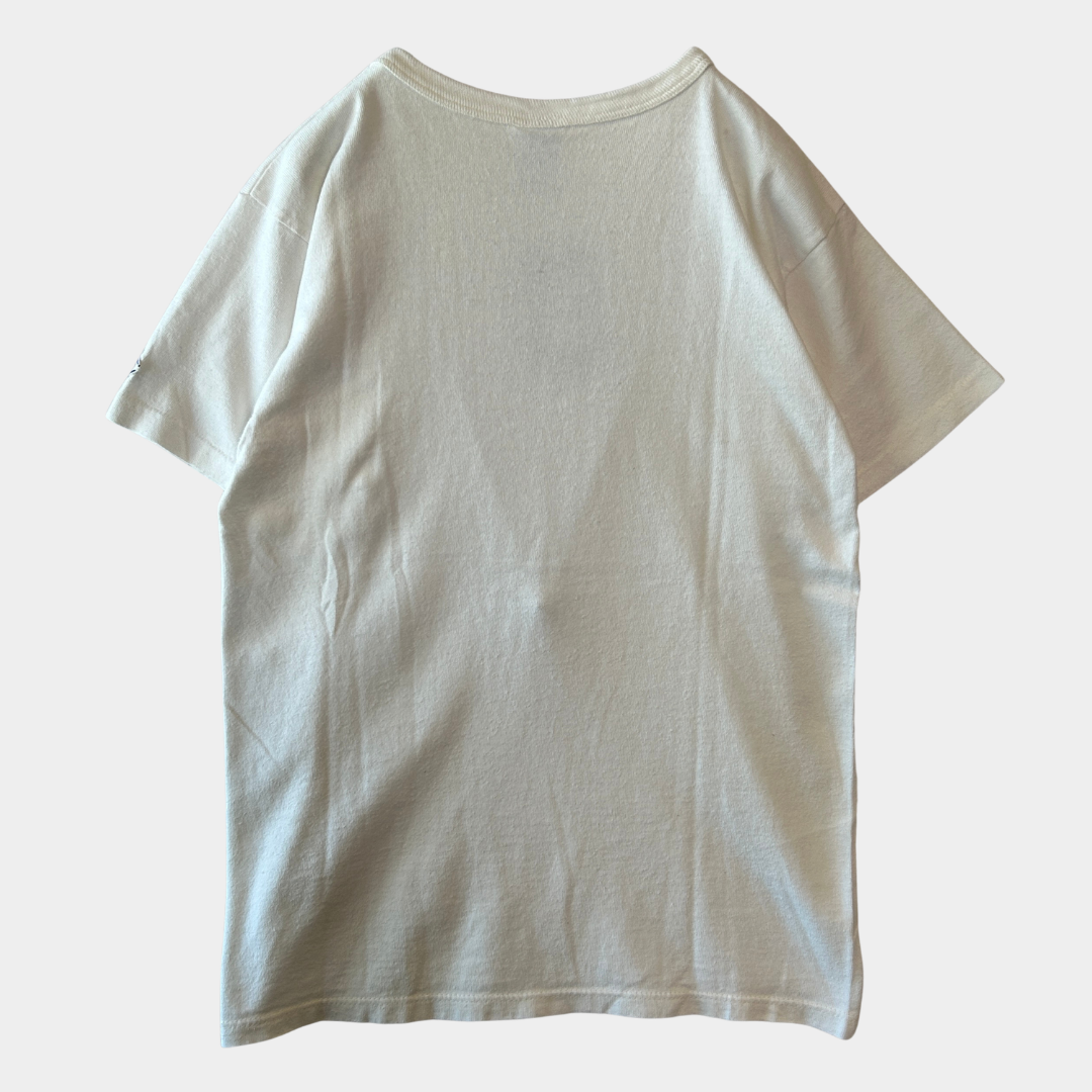 90's Champion スクリプトロゴプリントTシャツ 88/12 USA製 ホワイト(M)/A7471T-SO