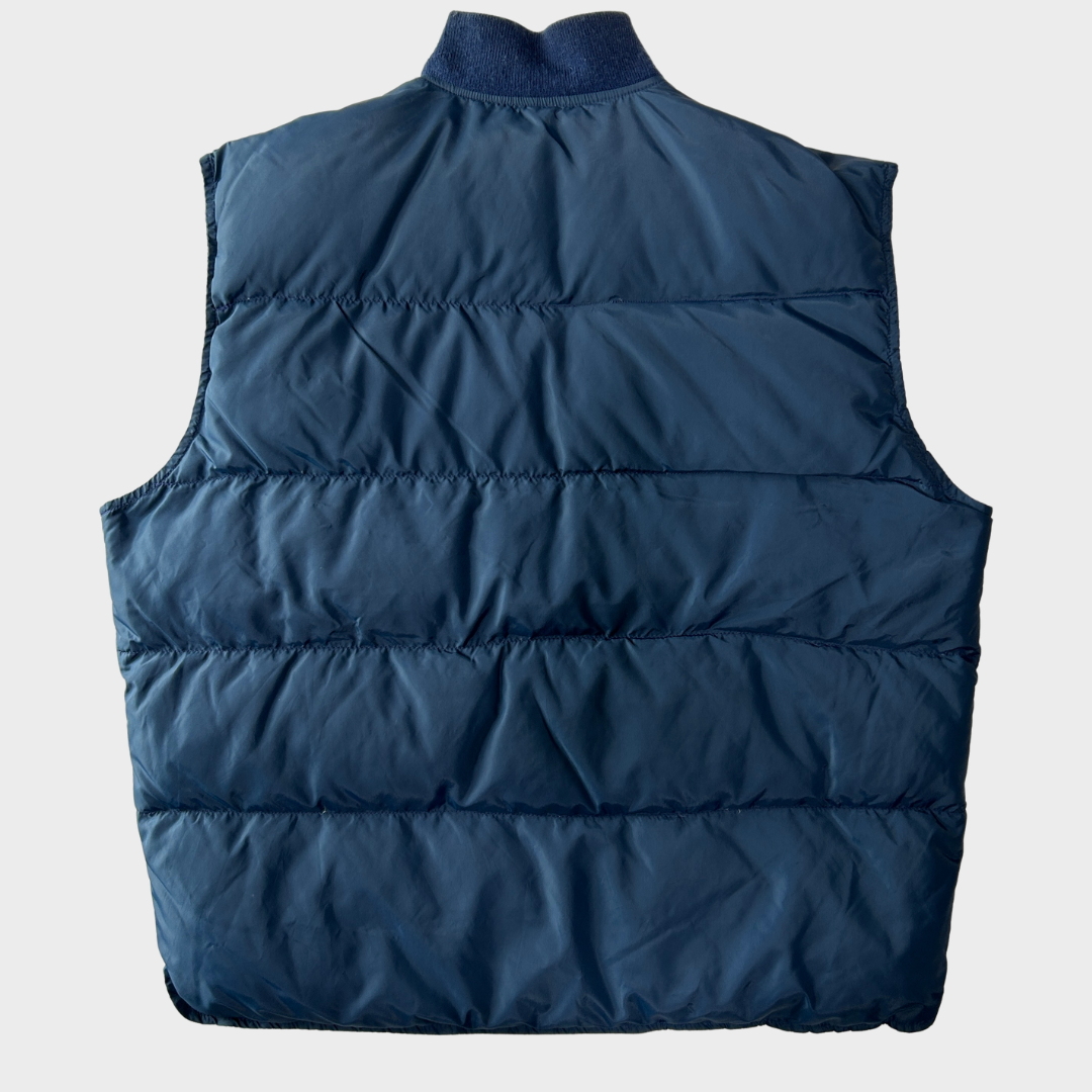 90's Eddie Bauer エディーバウアー ダウンベスト 紺 (L)/A8967V-SO