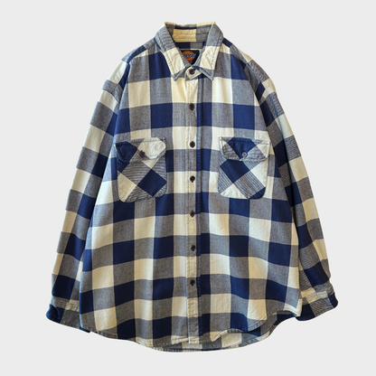 00's Dickies ブロックチェックシャツ 青白 (L)/A8813S-SO