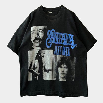 90's Santana&Jeff Beck サンタナ ジェフ・ベック ライブコンサート Tシャツ 黒/A6679Y-SO