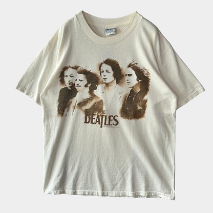90'S Beatles ビートルズ メンバーフォトTシャツ ベージュ Gildan (L)/A7190T-SO