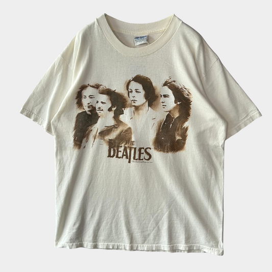 90'S Beatles ビートルズ メンバーフォトTシャツ ベージュ Gildan (L)/A7190T-SO