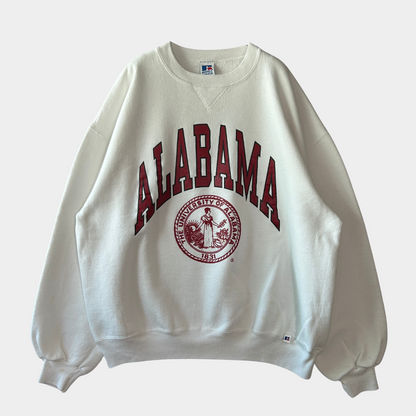 90's RUSSELL ATHLETIC "ALABAMA" カレッジ スウェット ホワイト (XL)/A5608S-SO