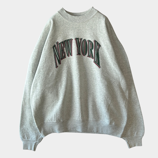 90's Fruit of the loom NEW YORK ヘビーウェイト スウェットシャツ 白 (XL)/B3180S-SO