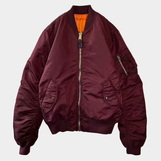 Alpha Industries アルファ MA-1 Slim Fit フライトジャケット ワインレッド(S)/C1646J-SO