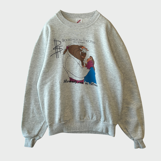 90's JERZEES 美女と野獣 ディズニー スウェット アッシュグレー (M) /B3047S-SO