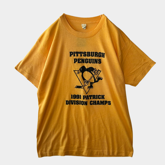 90's PITTSBURGH PENGUINS Tシャツオレンジ(XL)/A2966T-S