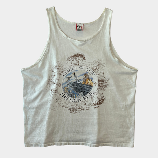 90's Disney Designs ディズニー ライオンキング プリントタンクトップ 映画 USA製 白(XL)B2060T-SO