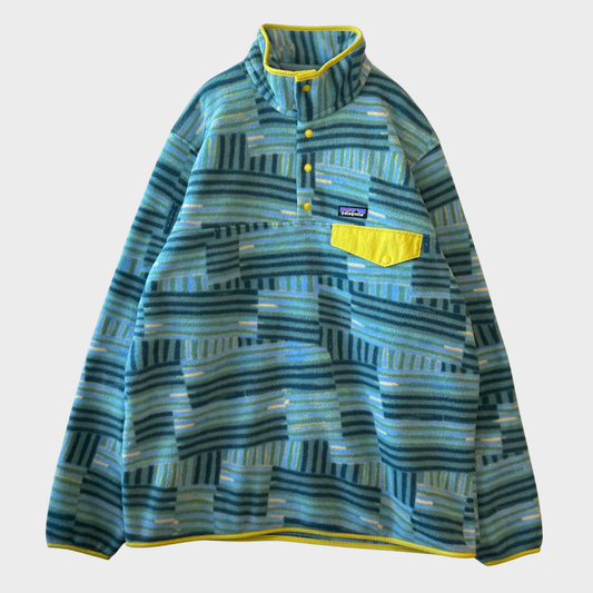 Patagonia パタゴニア 新品（タグ付き）スナップT QFWE フリース プルオーバー ブルーイエロー (XL) /A9849F-SO
