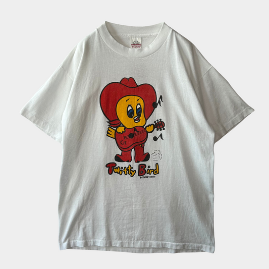 80's BELTON ルーニーテューンズ Twitty Bird キャラクタープリントTシャツ 白(L)/B1990T-SO