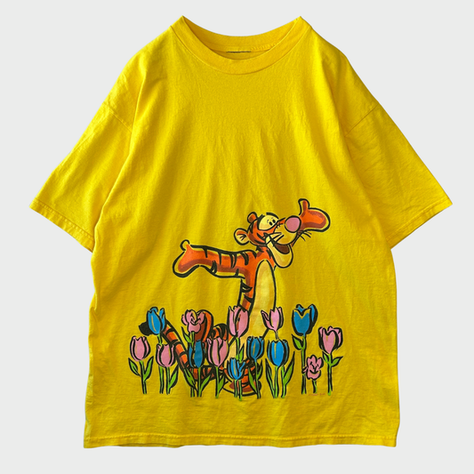 90's Disney Pooh くまのプーさん ティガー Tシャツ 黄(XL相当)/B3483T-SO