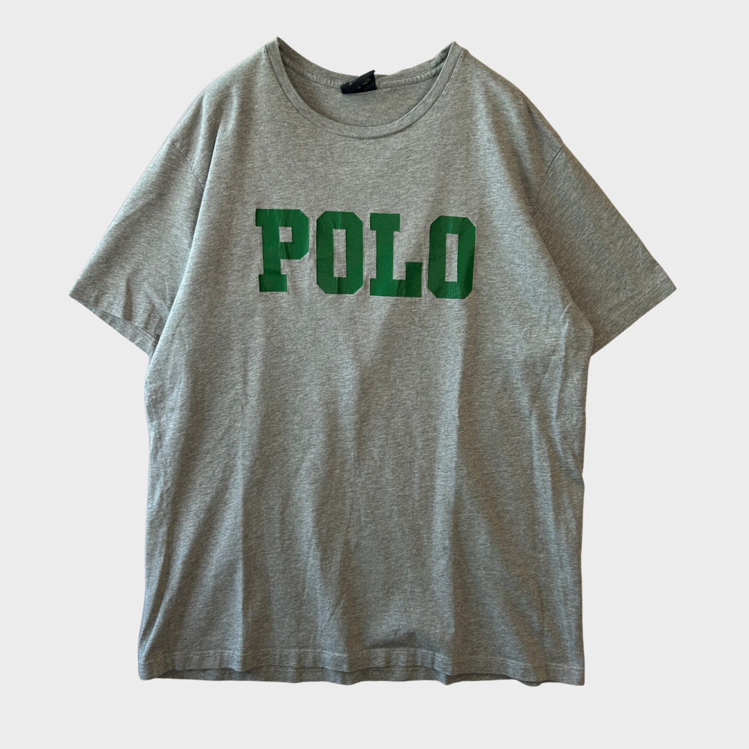 00's Polo Ralph Lauren POLO ロゴTシャツ グレー (L)/A7579T-SO