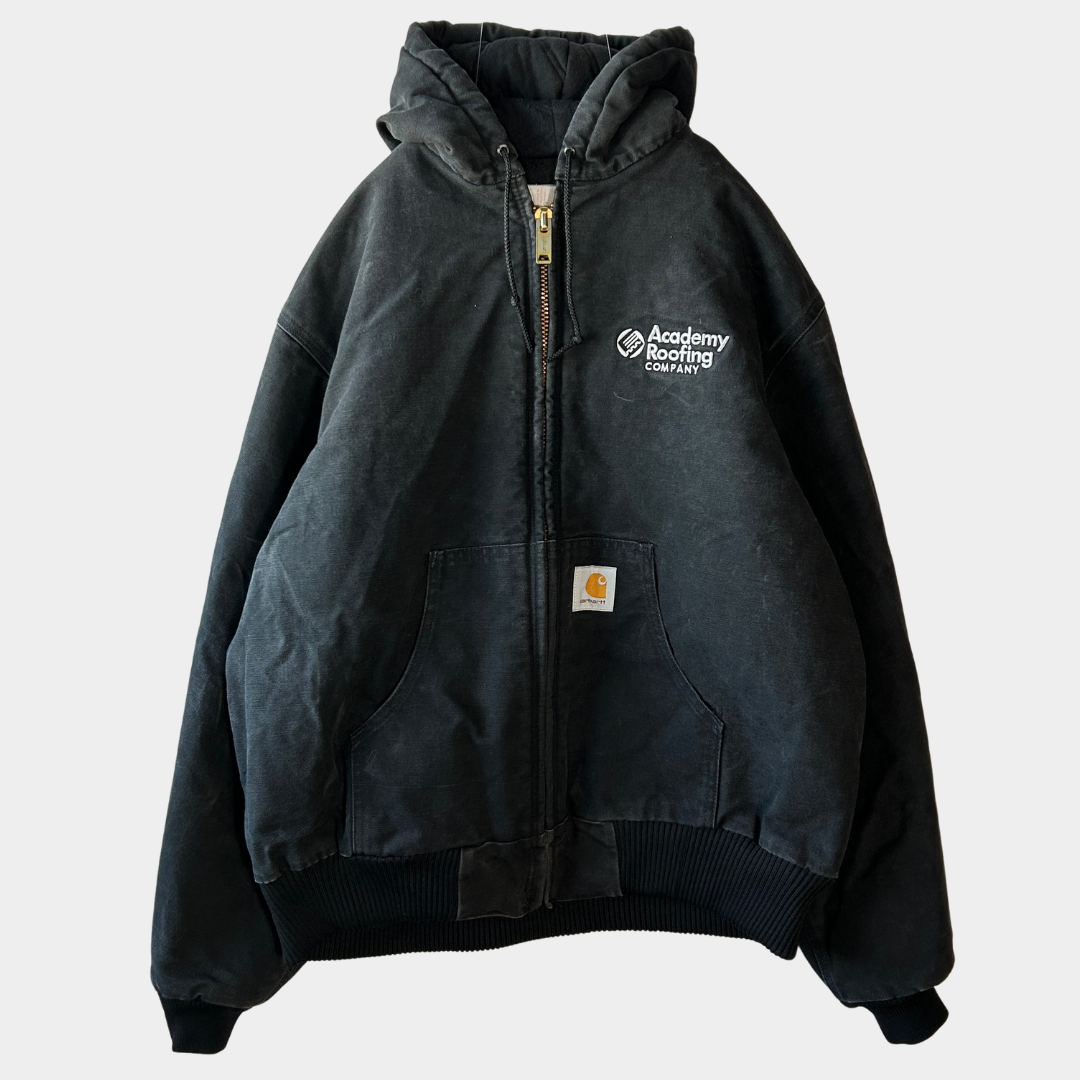 90's  Carhartt カーハート  アクティブジャケット 企業刺繍 黒 J04 BLK (XL)/B3404J-SO