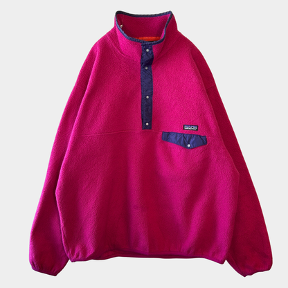 90's Patagonia パタゴニア スナップT フリースプルオーバー マゼンタ (XL)/C0080F-SO