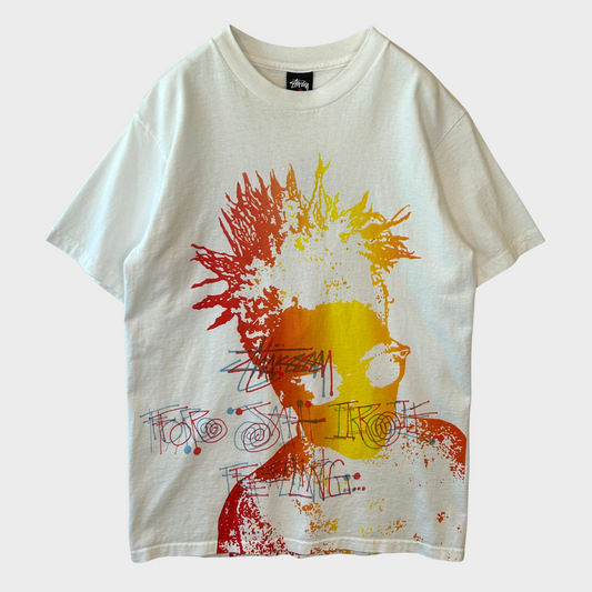 00's Stussy For Jah Irie Feeling "Okey Big Boy" アートTシャツ 白 (S)/B2502T-SO
