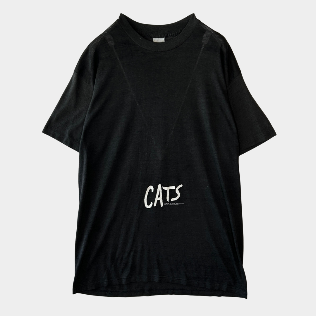 80's "CATS" ミュージカルTシャツ 黒 (サイズ不明)/C0502T-SO