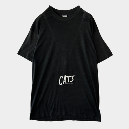 80's "CATS" ミュージカルTシャツ 黒 (サイズ不明)/C0502T-SO