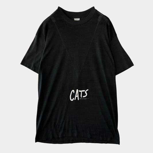 80's "CATS" ミュージカルTシャツ 黒 (サイズ不明)/C0502T-SO