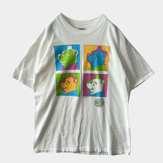90's ONEITA ディズニー クマのプーさん アンディ・ウォーホル風アートTシャツ 白(XL)/B2002T-SO