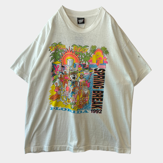 90's MTV Spring Break 1992 Tシャツ ミュージックT 白 Screen Stars (XL)/C0927T-SO