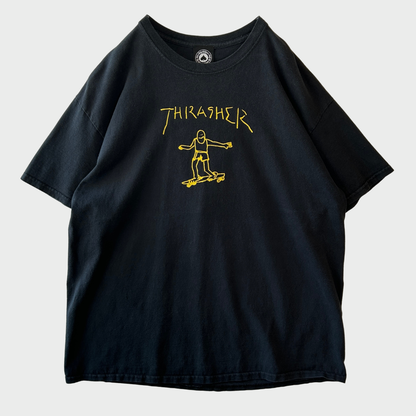00's Thrasher スラッシャー ゴンズ スケーターアートTシャツ 黒 (XL)/C1090T-SO