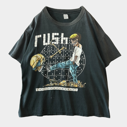 90's Rush ”Roll The Bones" ツアーT Pushead バンドTシャツ 黒/C0512T-SO