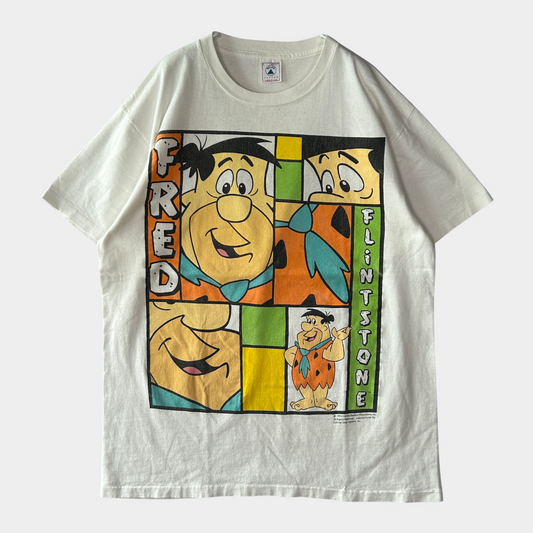 90's DELTA "FRED FLINTSTONE" Tシャツ ホワイト (L)/A7575T-SO