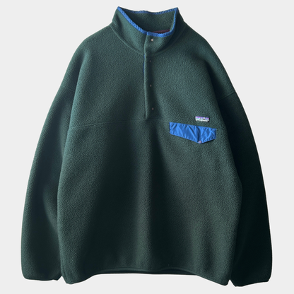 90's Patagonia synchilla Snap-T パタゴニア シンチラ スナップT 深緑 ブルー (XL)/C0097F-SO