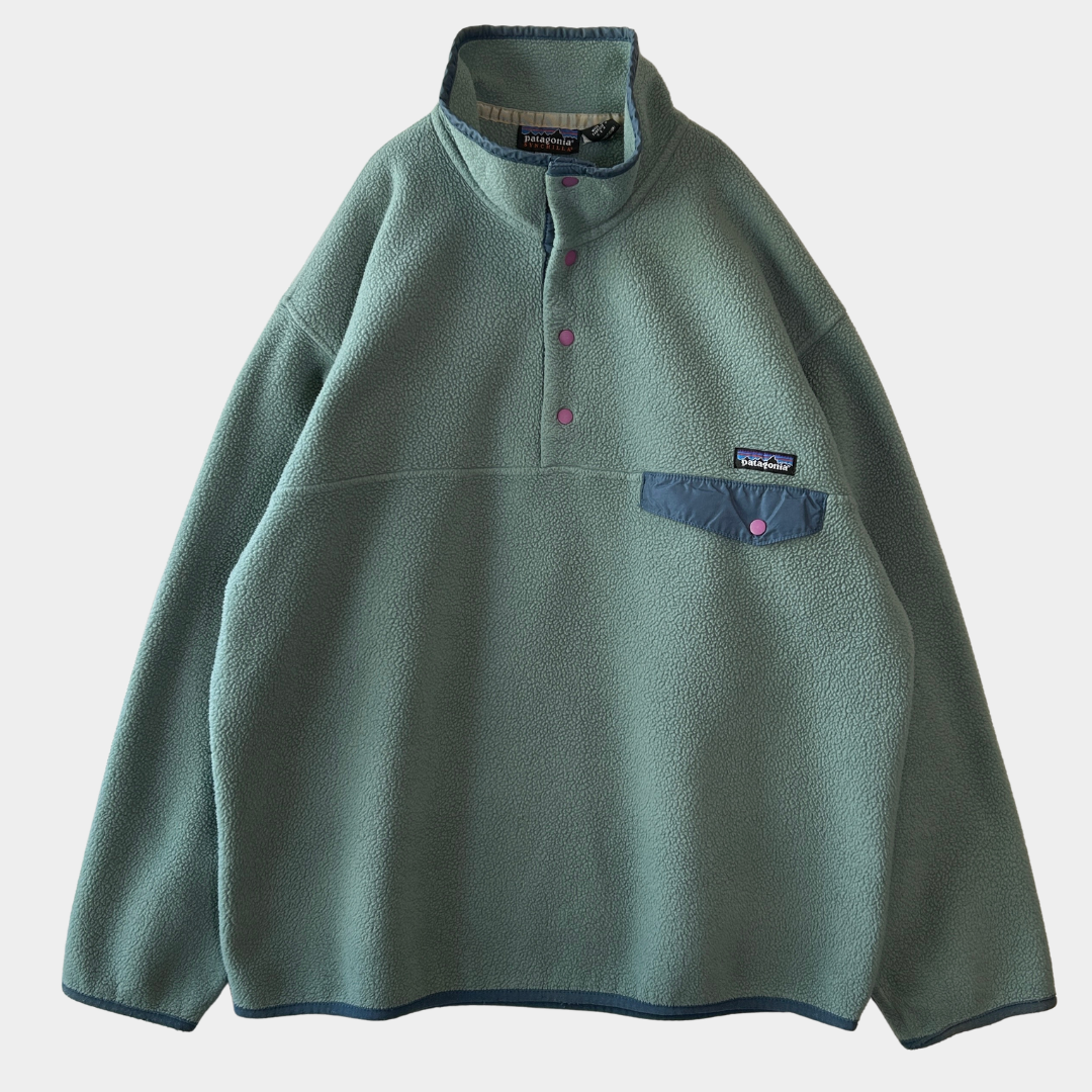 01' Patagonia パタゴニア スナップT フリースプルオーバー USA製(L)/C1529F-SO