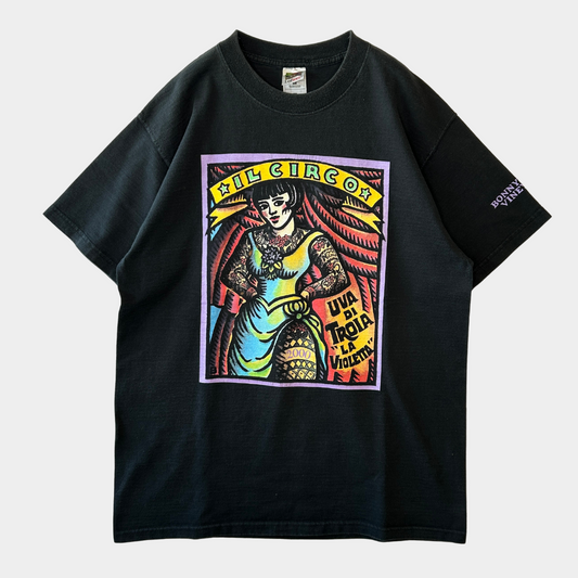 00's Fruit of The Loom IL CIRCO イタリア サーカスTシャツ 黒(XL)/A7526T-SO