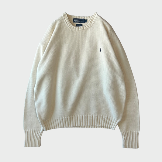 Polo by Ralph Lauren ラルフローレン コットンニット ホワイト (L)/B3386K-SO