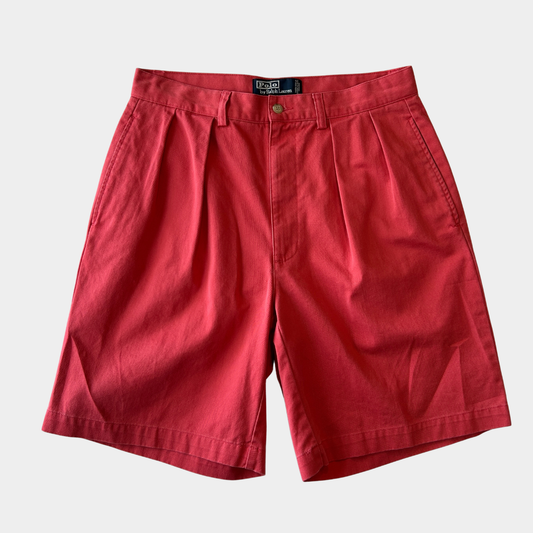 90's Polo Ralph Lauren ラルフローレン "TYLER SHORT" タックショーツ　ハーフパンツ ピンク(32)/C1036P-SO