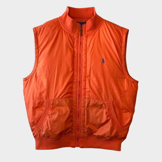 00's Ralph Lauren ラルフローレン ダウンベスト オレンジ (XL) /C0023V-SO