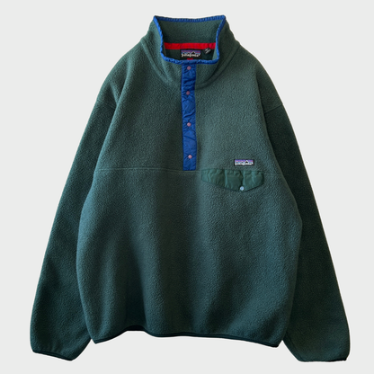 90's Patagonia パタゴニア スナップT シンチラ フリース プルオーバー 深緑 (L) /A9843F-SO
