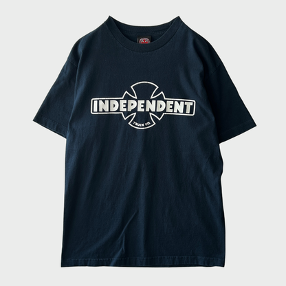 00's Independent インディペンデント アイアンクロス プリントTシャツ ネイビー/B3056T-SO