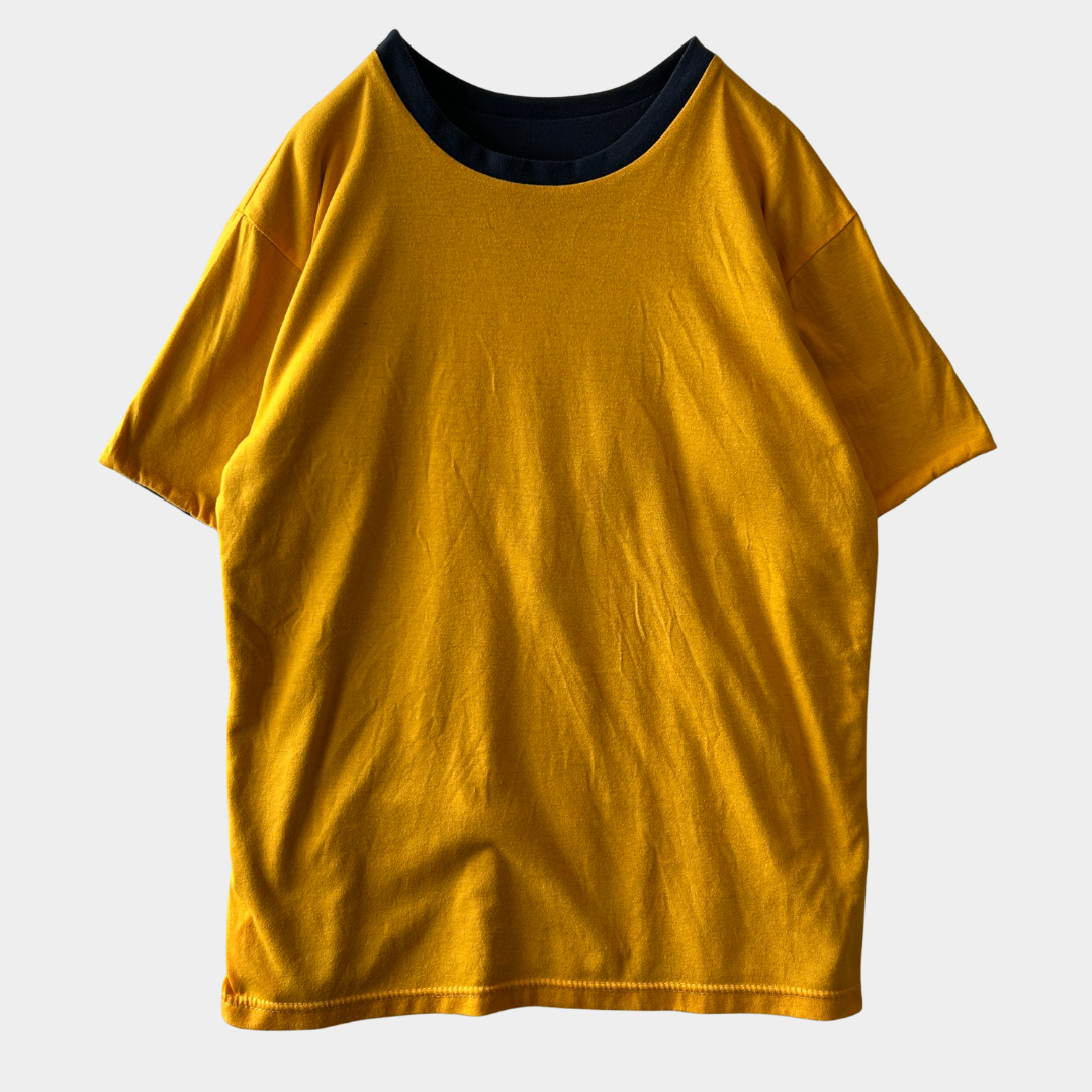 Arrowear ダブルフェイス カレッジTシャツ ネイビー/イエロー (M)/C1222T-SO