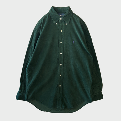 00's  Ralph Lauren ラルフ BLAKE コーデュロイシャツ 深緑 S /B0387SH-SO