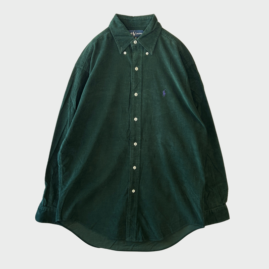 00's  Ralph Lauren ラルフ BLAKE コーデュロイシャツ 深緑 S /B0387SH-SO