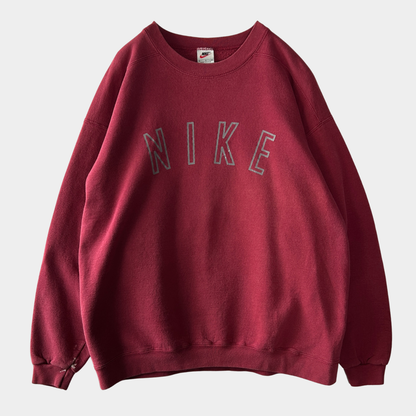 90's Nike ナイキ 文字プリント スウェットシャツ ワインレッド (L)/A8928S-SO